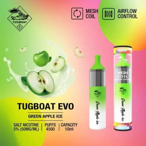 tugboat-evo-4500-puffs-green-apple-ice-50mg-5-disposable-vape-663 tugboat-evo-4500-puffs-green-apple-ice-50mg-5-disposable-vape-663