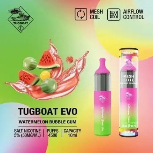 tugboat-evo-4500-puffs-watermelon-bubble-gum-50mg-5-disposable-541 tugboat-evo-4500-puffs-watermelon-bubble-gum-50mg-5-disposable-541